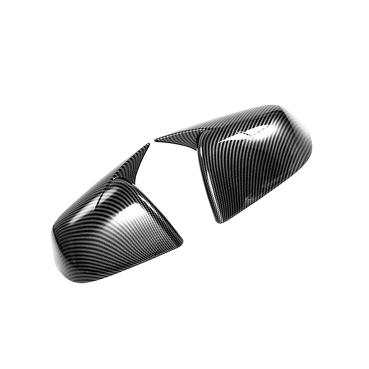

Car Carbon Fiber Stripes Horn Rearview Mirror Cover Side Trim for Tesla Model Y 2020-2022