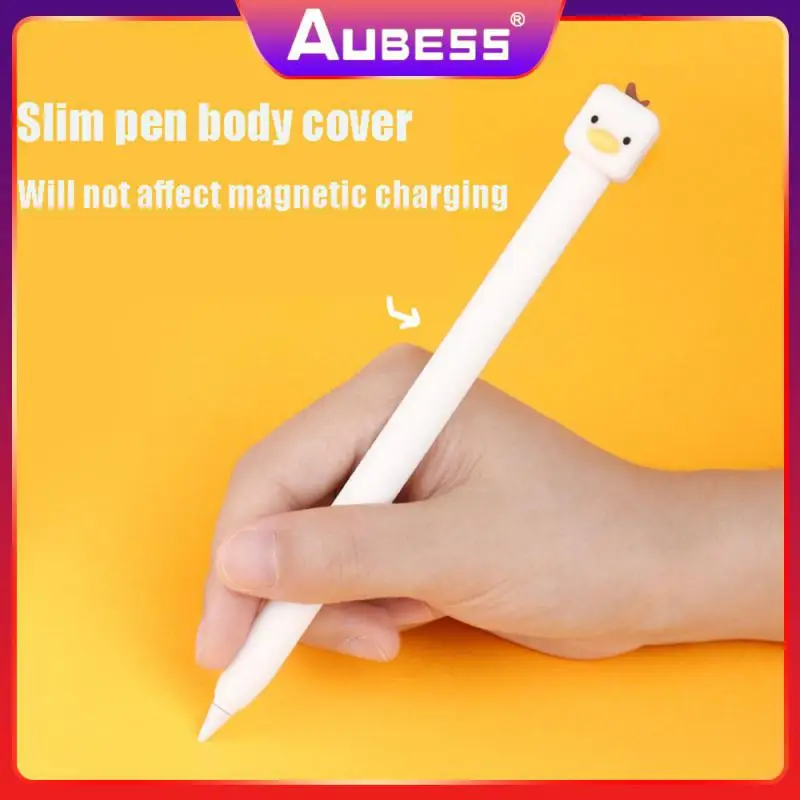 

White Anti-drop Stylus Pen Cover Durable Handwriting Pen Holder Non-slip Anti-slip Anti-drop Pen Cover Touch Pen Cover Pen Case