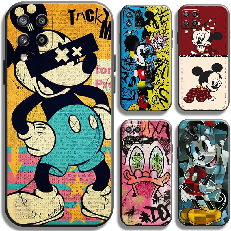 

Disney Mickey Mouse Duck Phone Case For Samsung Galaxy A22 A22 5G Cover Coque Shell Liquid Silicon Soft Funda Full Protection