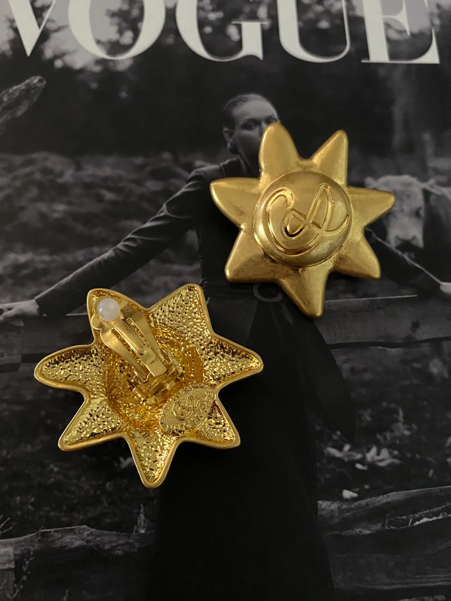 

European and American vintage vintage sun retro antique ear clips earrings