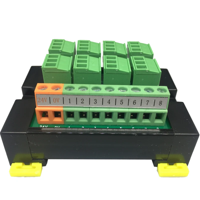 Модуль клеммной колодки датчика PLC, 3-проводной 8-битный фотоэлектрический Бесконтактный магнитный переключатель ввода-вывода DIN35, заменяет Shenglan T081