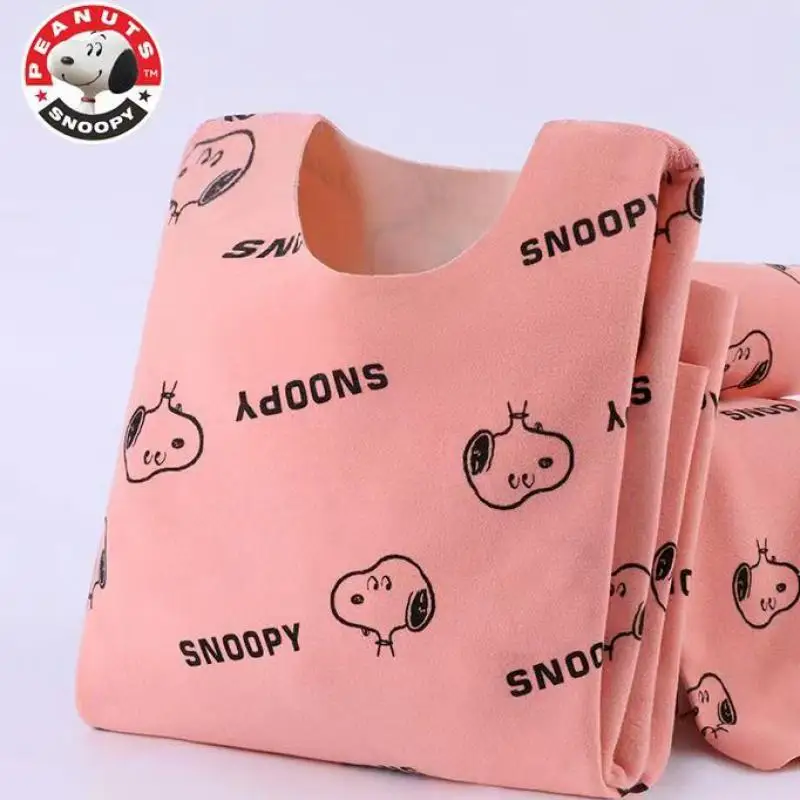 

Kawaii Snoopy зимняя детская Милая сохраняющая тепло Базовая рубашка аниме мультфильм с длинными рукавами флисовая фотография детские подарки