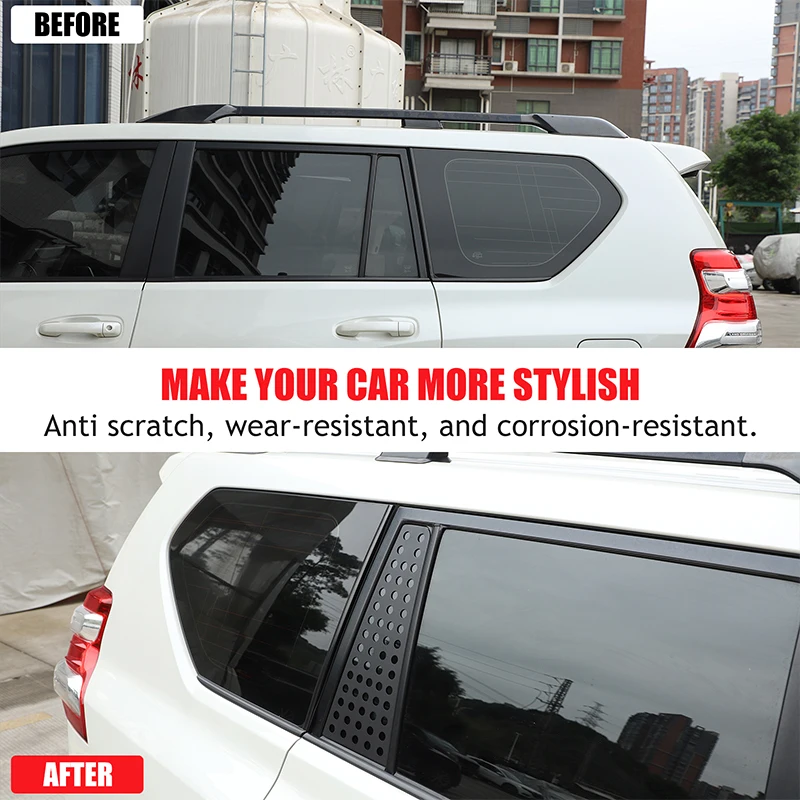 Для Toyota Land Cruiser Prado FJ150 2010-2023 алюминиевый сплав черный автомобиль заднее окно