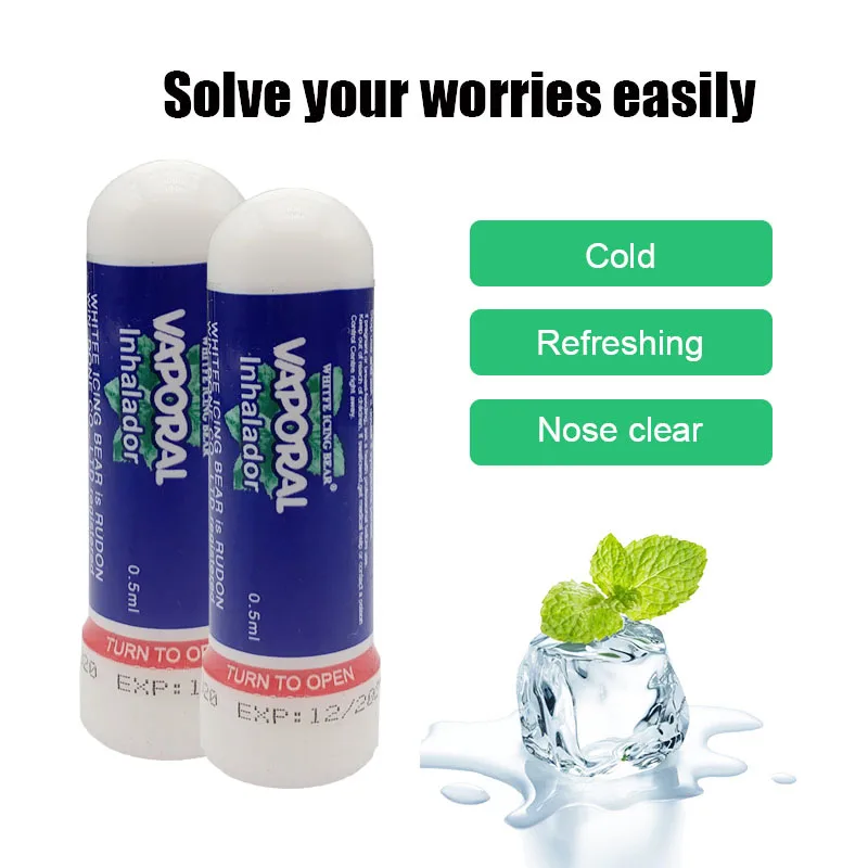 

5pcs Mint Extracts Nasal Inhaler Stick Relieve Rhinitis Nasal Congestion Dressing Headache Dizziness Refreshing Stick Inhaler