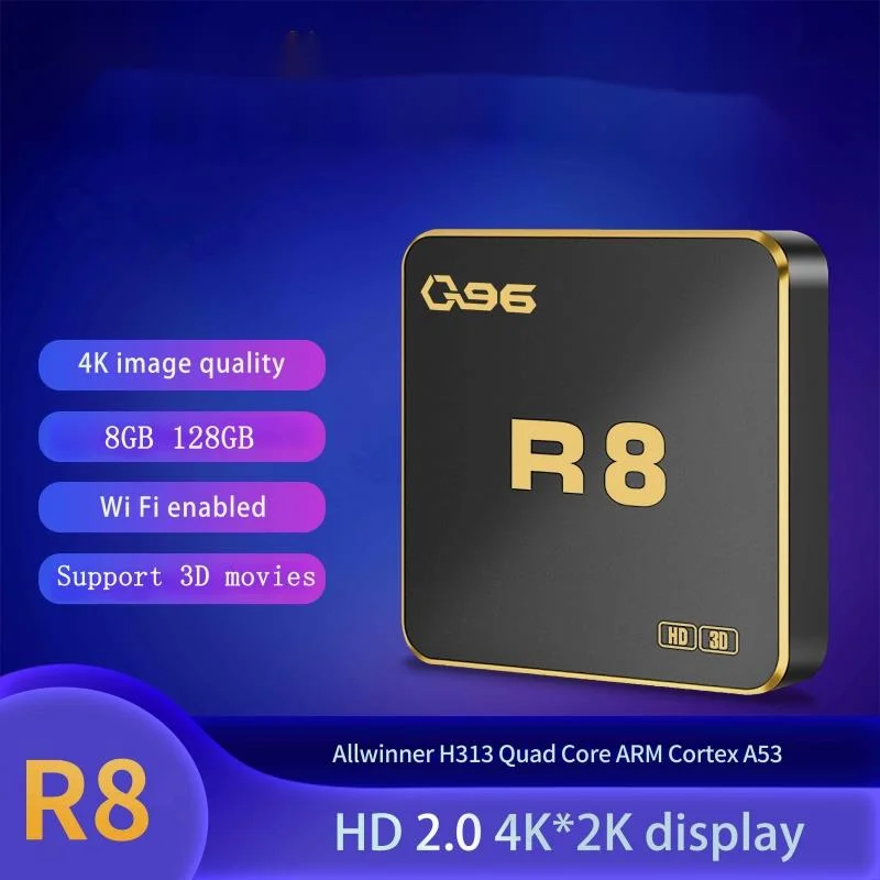 

Q96 R8 tv box Android 10 iptv AllWinner H313 Quad Core 2.4G 5G Dual WiFi UHD HDR10 4K Media Player H. 265 8GB 128GB Home Theater