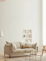 private custom sofa small family three person double living room latex down simple quiet wind nordic cloth cream cotton linen