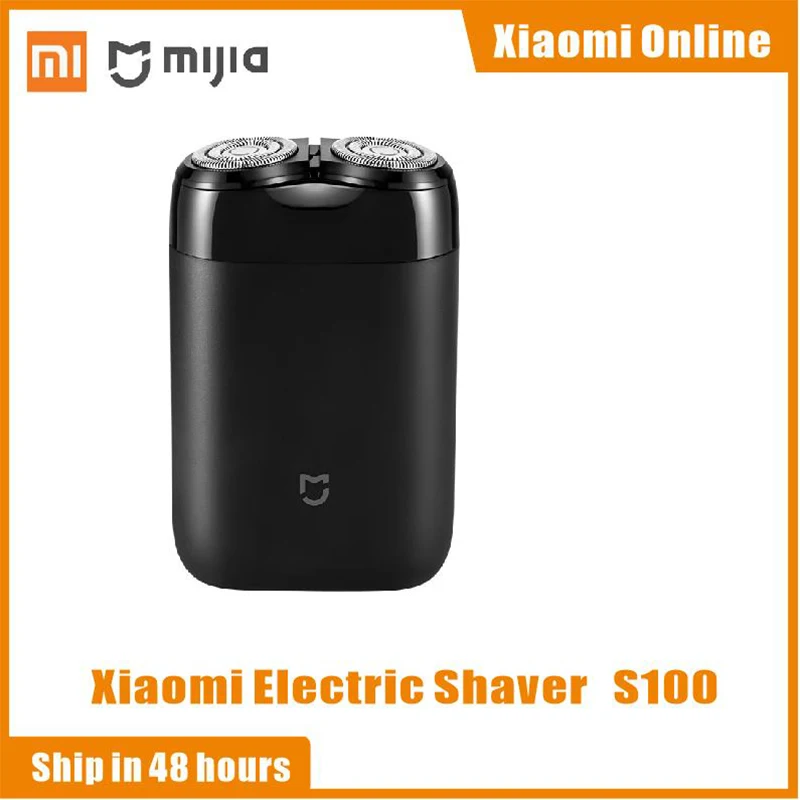 Enlarge Xiaomi Mijia S100 Electric Shaver Men's Small Portable Waterproof Shaver USB Charging Rotary Double Cutter Head Full Body Wash