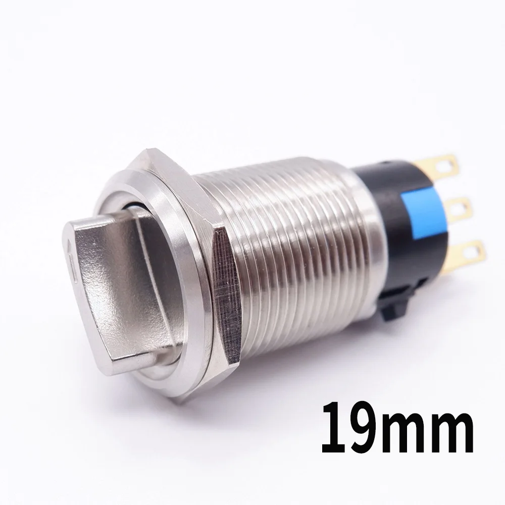 Металлический поворотный переключатель PRONCH 16/19/22 мм 2/3 положения