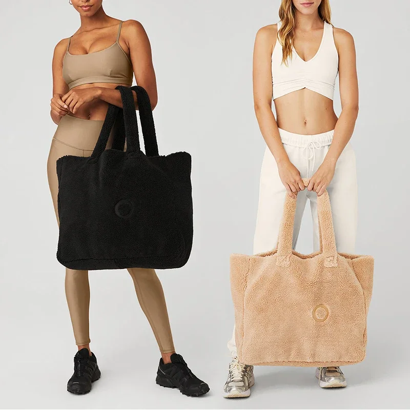 Сумка-тоут из шерпа Goddess Yoga Foxy модная плюшевая сумка с буквенным принтом удобный