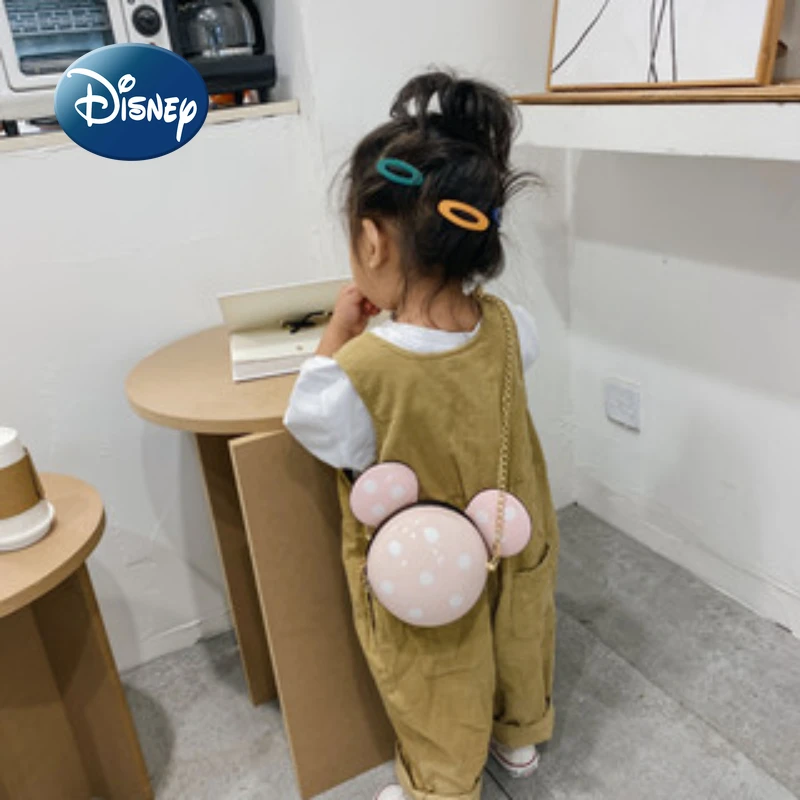 Disney New Cartoon Mickey Girl One Shoulder Messenger Bag High Quality PU Children Oblique Bag Zipper Cute Children's Coin Purse