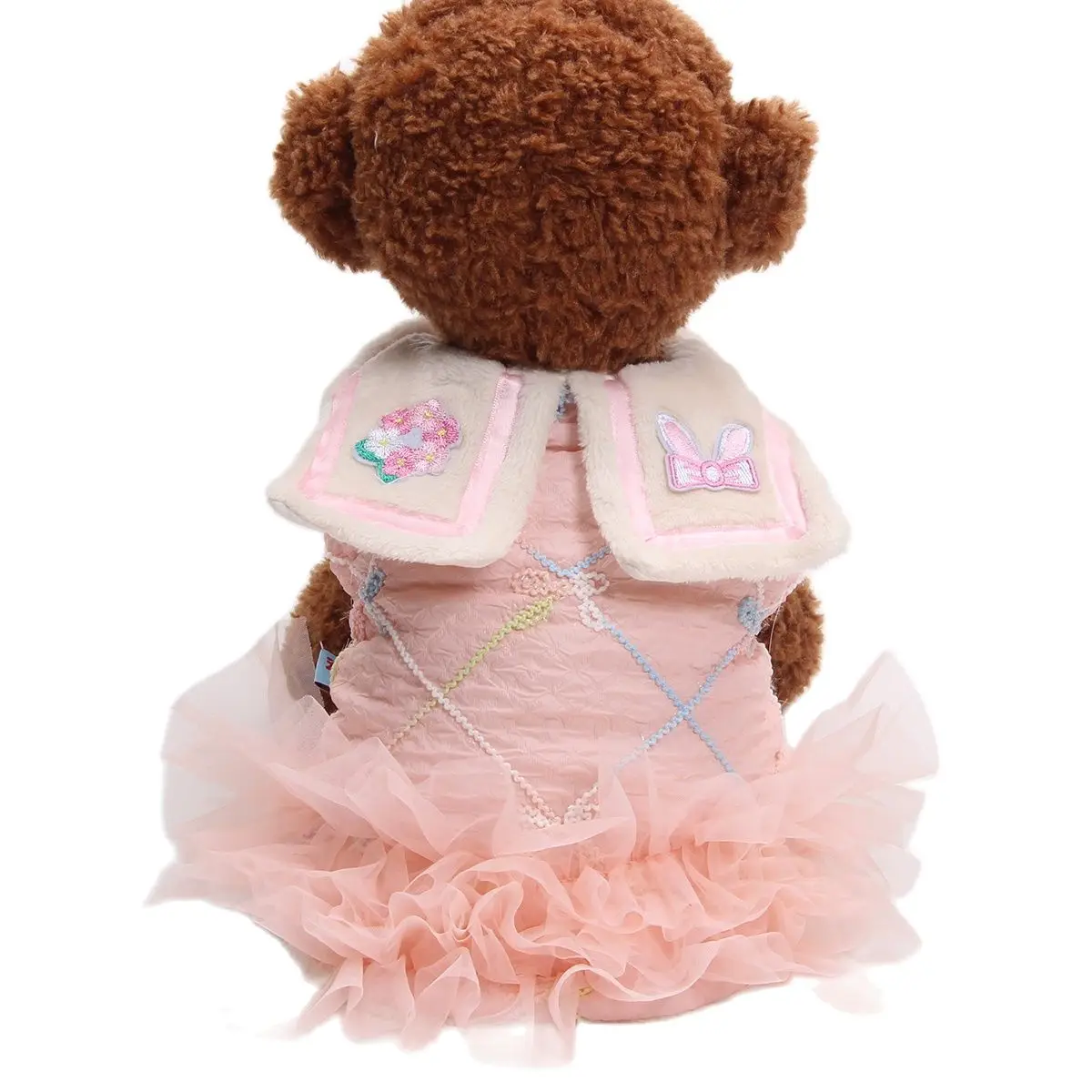 

Теплое платье принцессы, собака, кошка, юбка, цветок, пуговицы, кружевной дизайн, Женский питомец, щенок, зимнее пальто, наряд