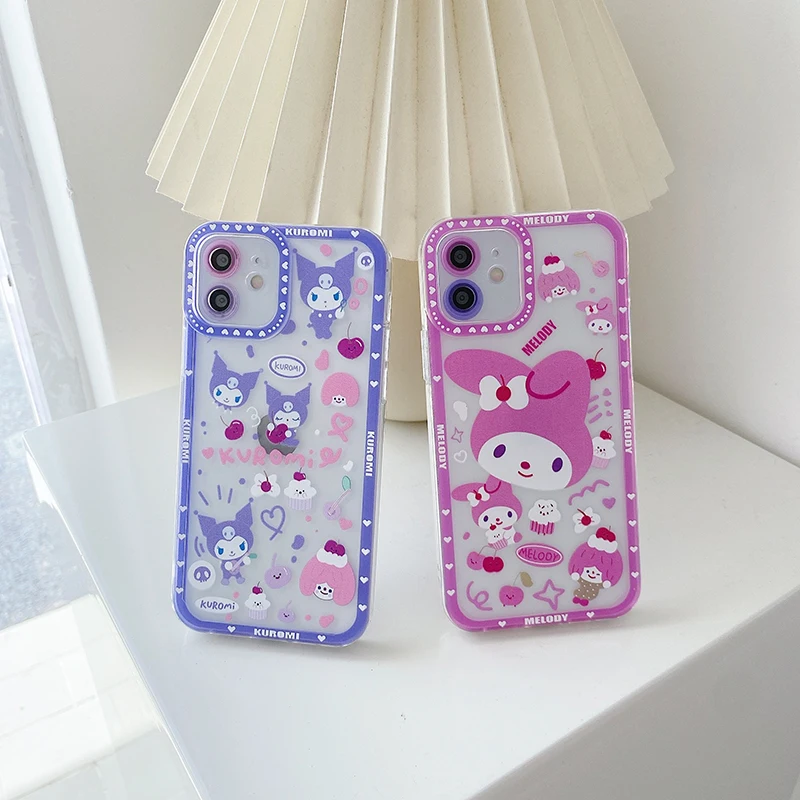 

BANDAI Cute Cat Sanrio Kulomi melody phone case for IPhone 11 7 8P X XR XS XS MAX 11 12pro 13 pro max 13 promax 2022