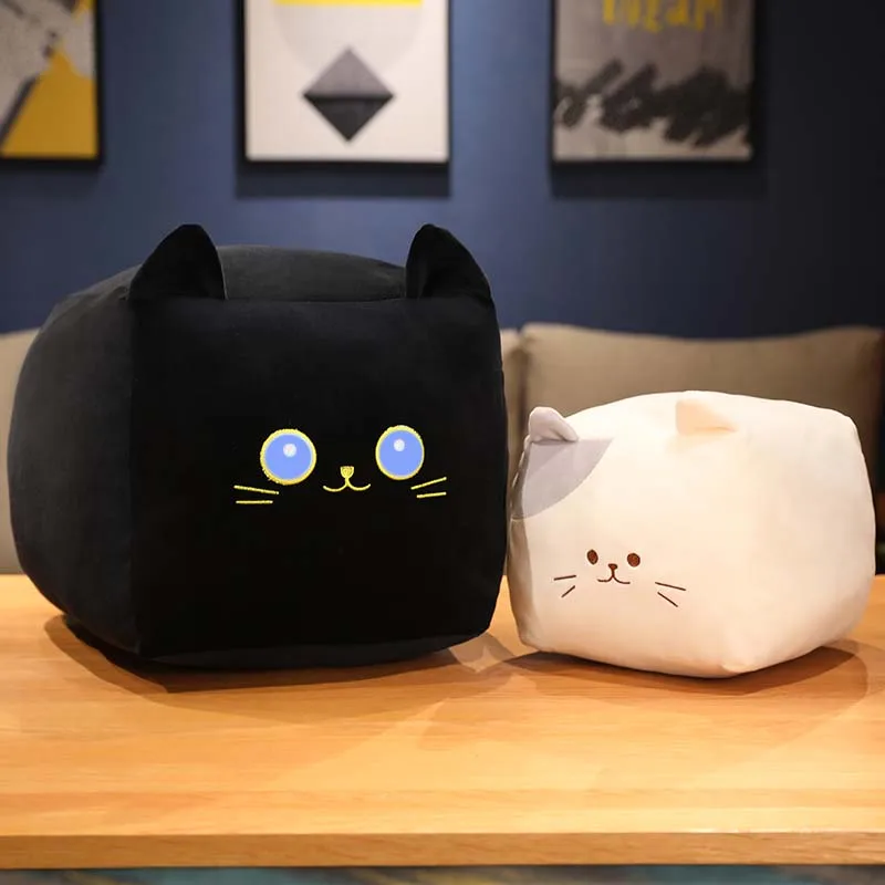 

Симпатичная квадратная плюшевая игрушка в виде животного, кошки, куклы, игрушечная Подушка, черная кошка, квадратная детская Подарочная Подушка, Sifang кошка, плюшевая игрушка