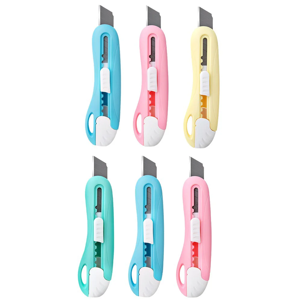 

6 шт., портативные открывалки для коробок, подвесные резаки, бытовые резаки для бумаги, товары для бумаги (случайный цвет)
