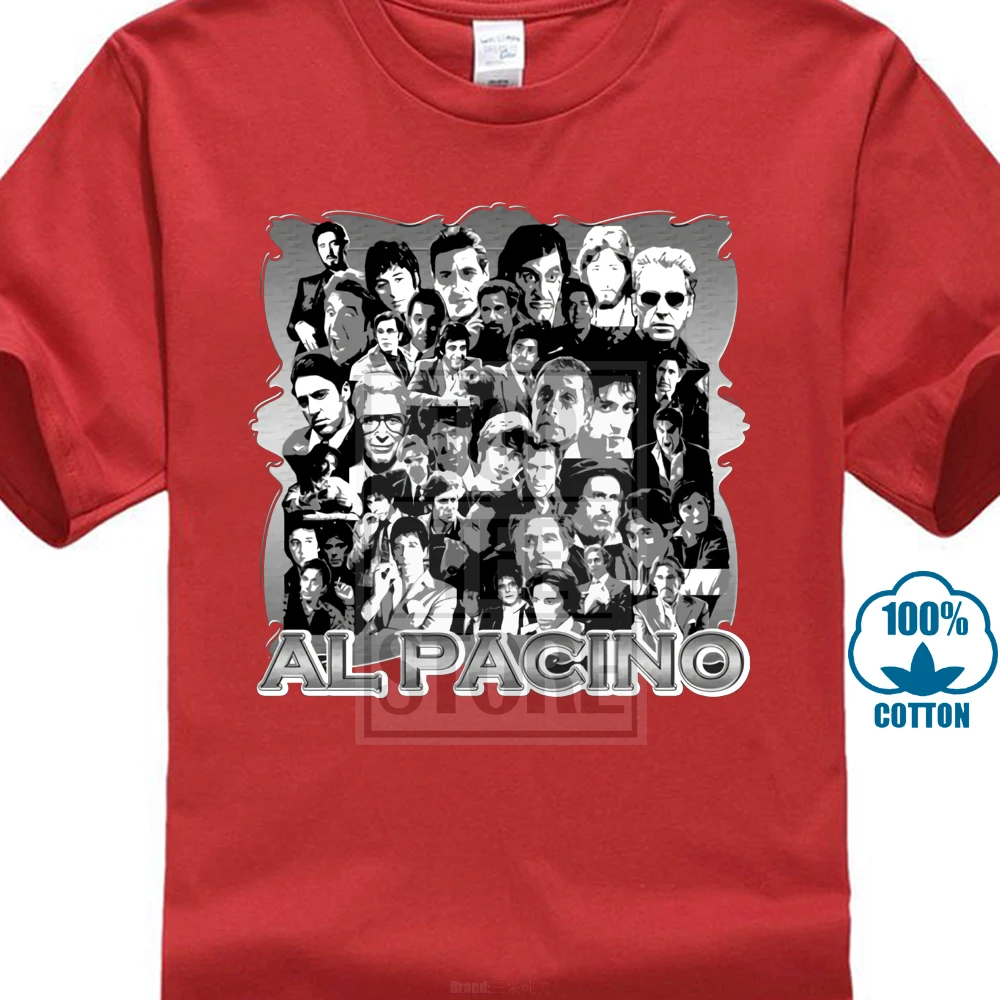 

High Collar Shirt Personality Tide Al Pacino Movie Actor Scarface Godfather T Shirt T Shirt Normal Cotton T Shirts