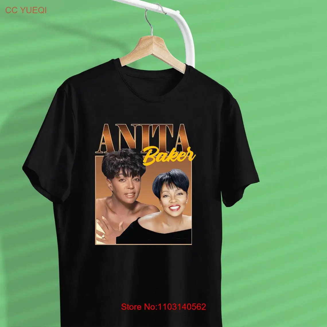 Черная футболка Anita Baker Singned все размеры от S до 4XL UB21