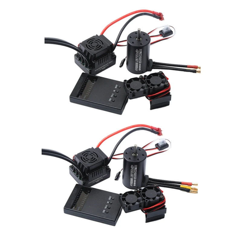 

Водонепроницаемый бесщеточный двигатель 3660 80 А, набор карт программирования ESC для радиоуправляемого автомобиля, грузовика 1/8