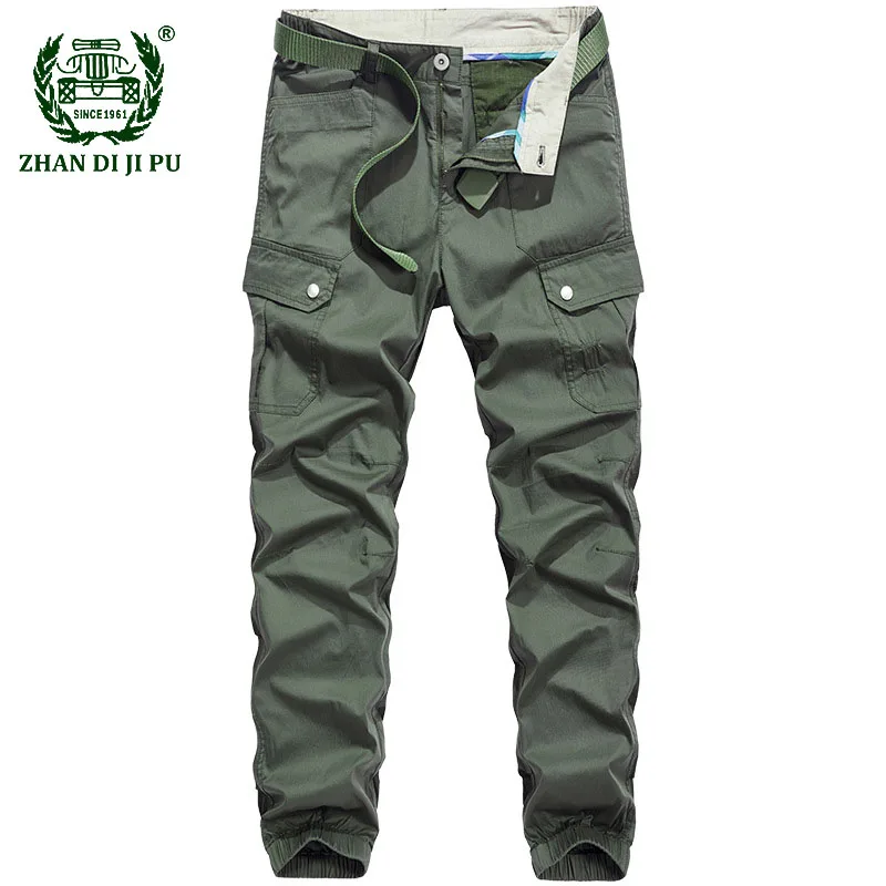 Брюки-карго Мужские приталенные модные повседневные уличные спортивные штаны с