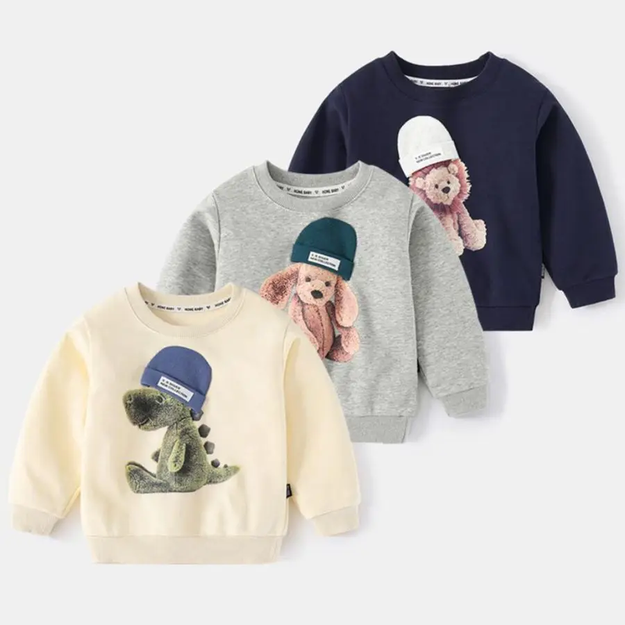 

New Spring Children Boy's Sweatshirts Printing Cartoon Dog Long Sleeve Pullovers Kids Boy's Coats Tops Clothing