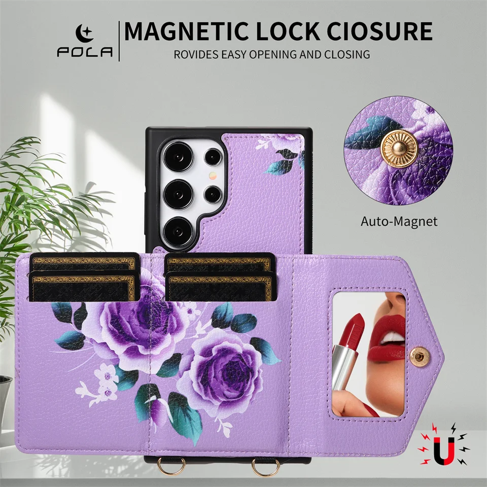 Кожаный чехол-кошелек для Samsung Galaxy s24 s23 Ultra plus