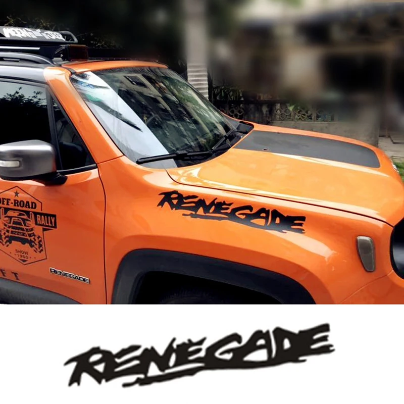 

RENEGADE Off-road Vehicle Hood Fender Side Reflective Decal Rear Windscreen Body Vinyl Stickers for SUV,60cmx10cm