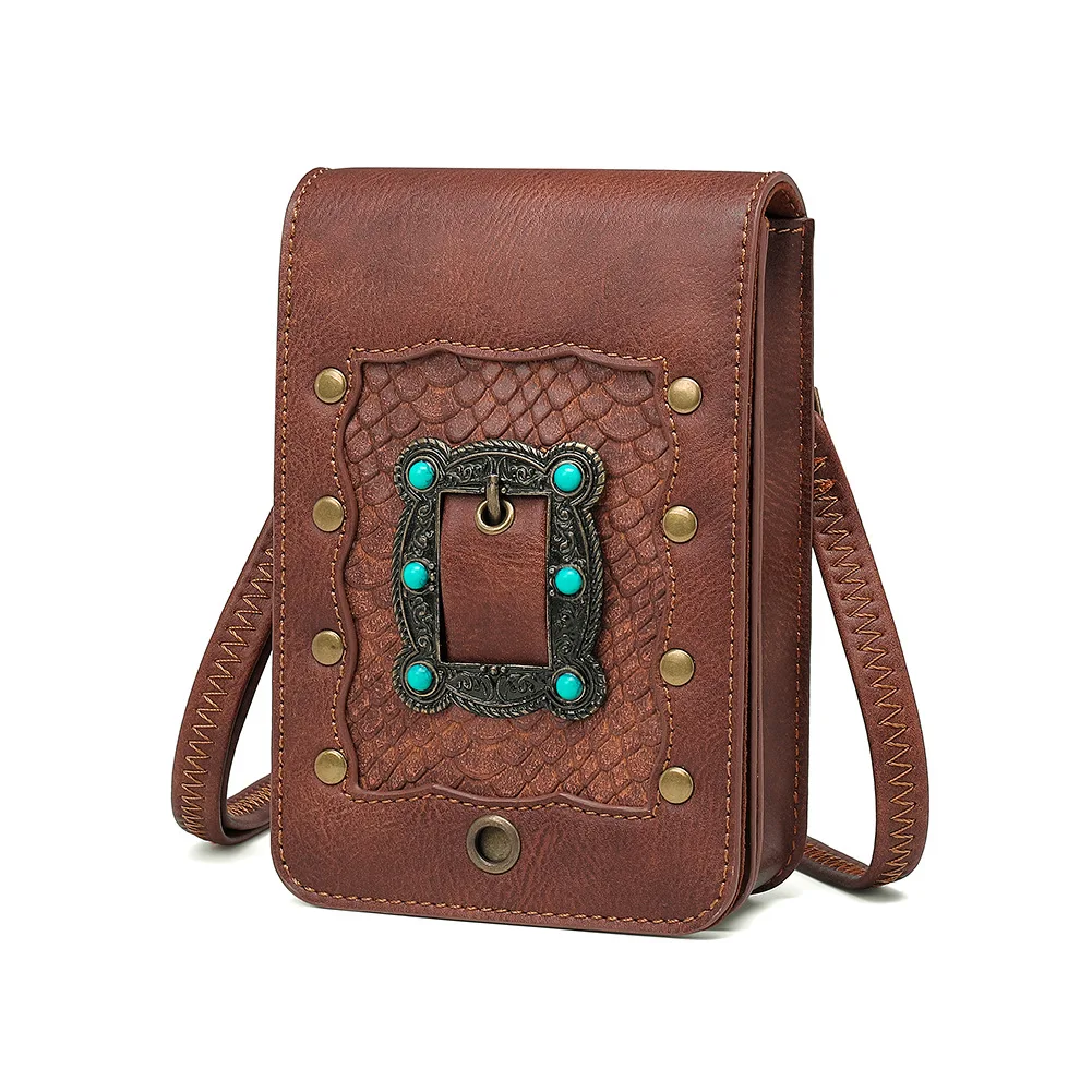 

2023 New Women Crossbody Bags Female punk Lady Mini Unique Design Portable cowhide Small square Spice Girl style Casual Fashion