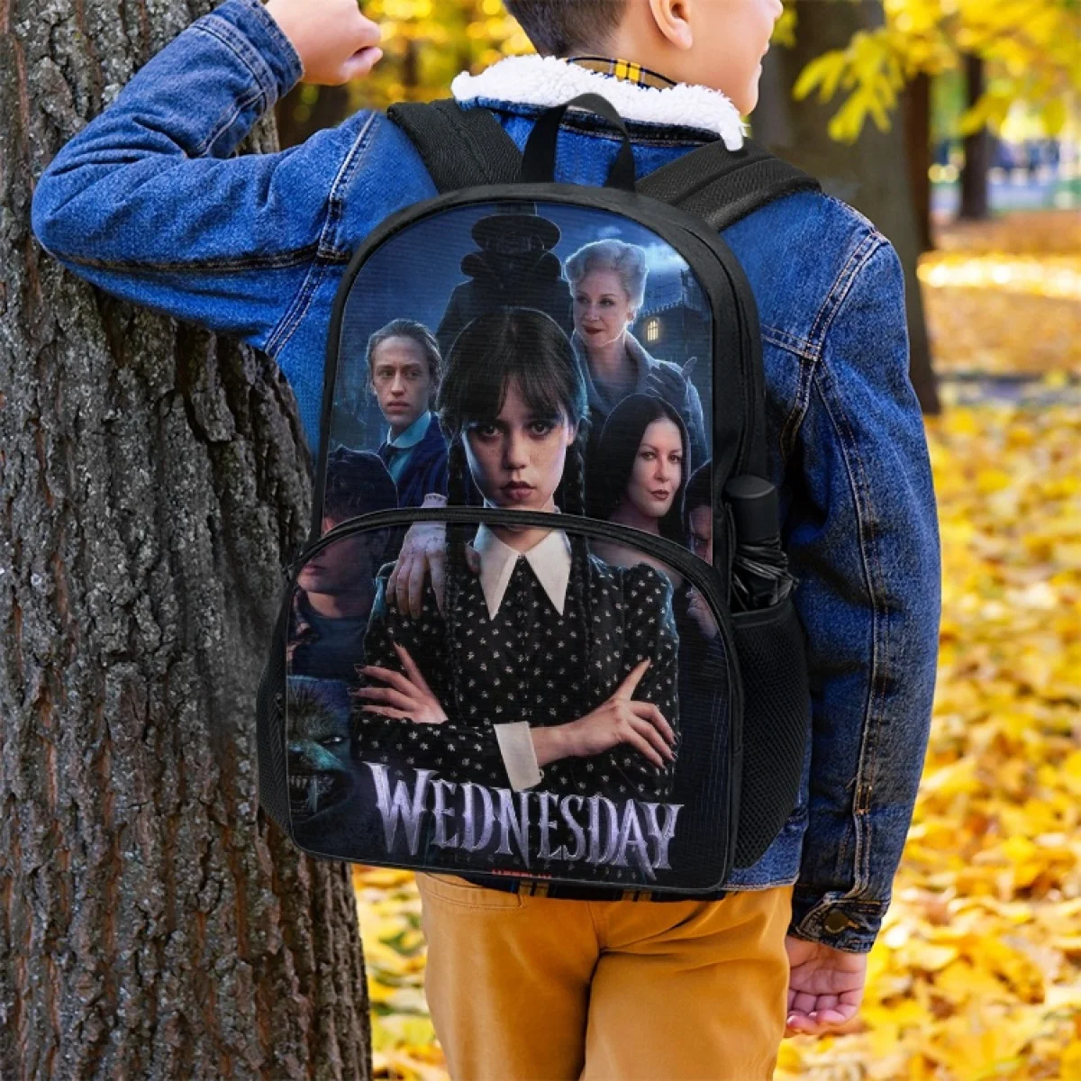 FORUDESIGNS Nevermore Academy Students Backpacks Wednesday TV ShowSchool Bags Lightweight Multi Pocket Bookbags Outdoor