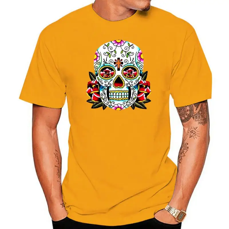 

New 2022 Fashion Hot Day of the dead sugar skull tattoo iron on t shirt