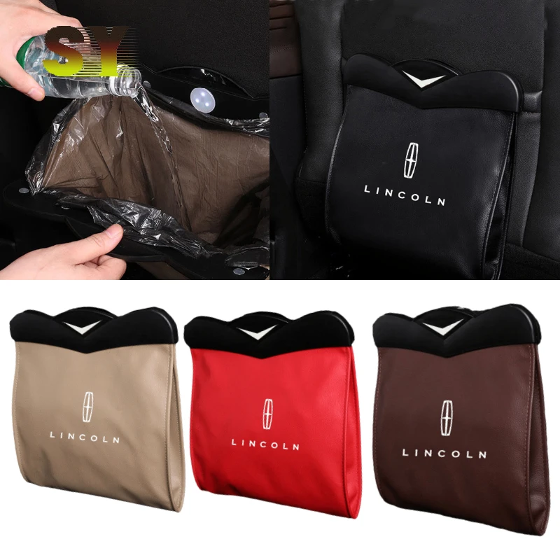 

Car Seat Back Garbage Bag Storage Case for Lincoln Mkz Mkx Navigator Town Continental Aviator Electric MKC Organizer Accessories