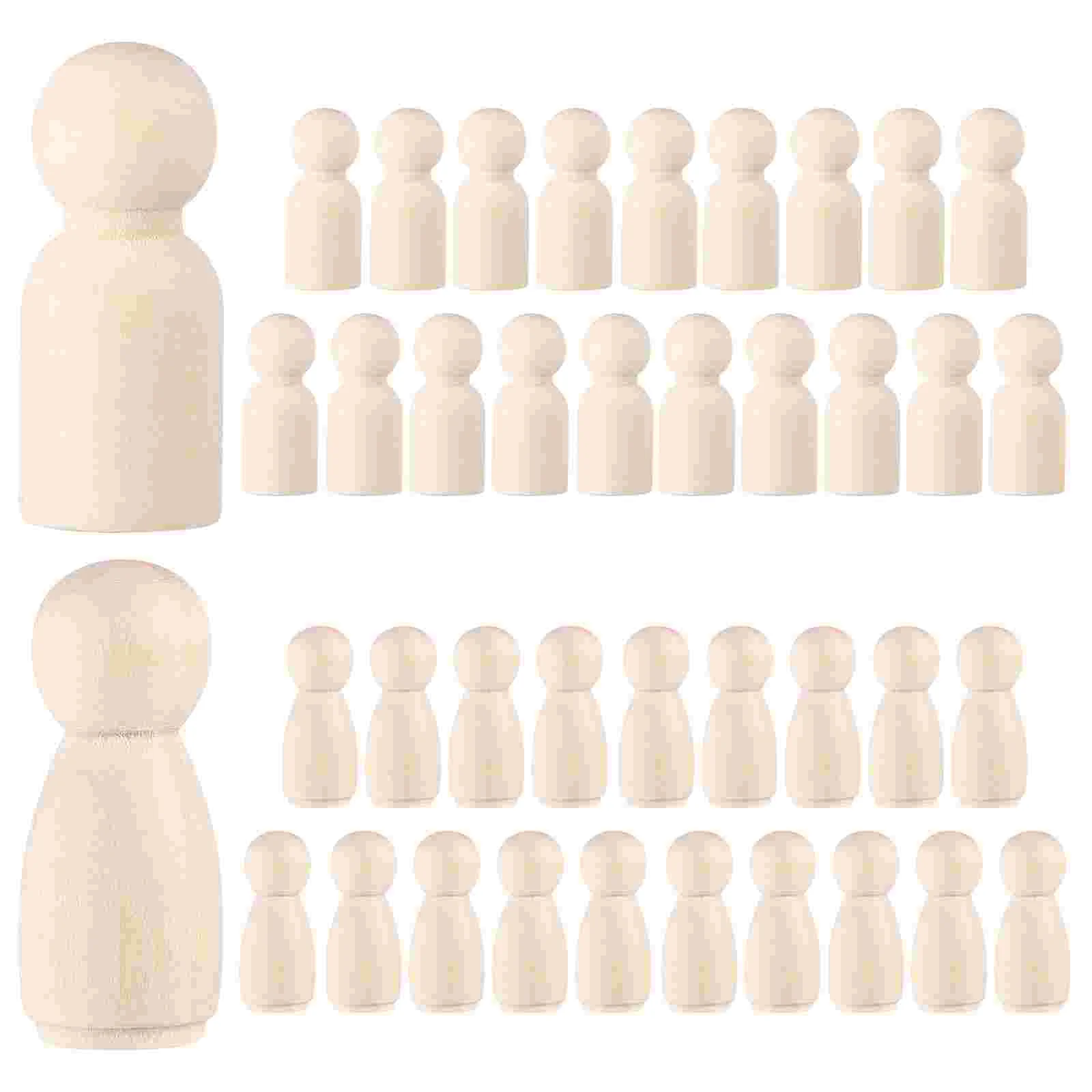 

Wooden Peg Dolls Unfinished, 1- 1/ 3 inch Wood Peg Dolls, Pack of 40 Wooden People Pegs for DIY Crafting Painting Handicrafts