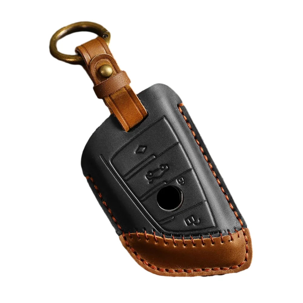 

Key Case Car Key Cover 1pc Black/Brown/Blue/Red Cowhid Durable High-end Products Perfect Design Car Accessories