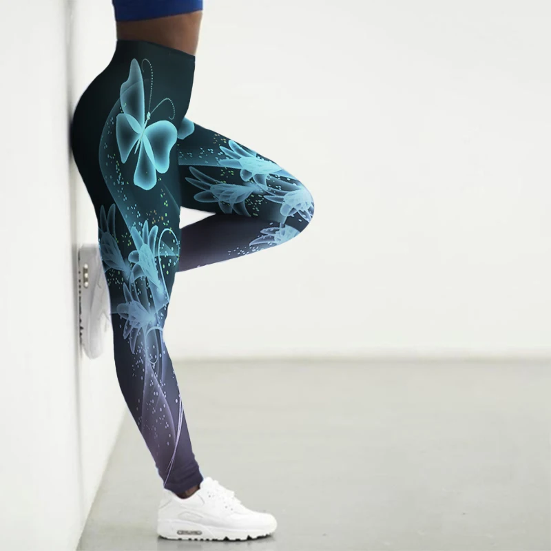 Sport Leggings Women High Waist 3D Butterfly Printed Tights Yoga Pants Gym Legging Femme Workout Leggins Ladies Leginsy Damskie