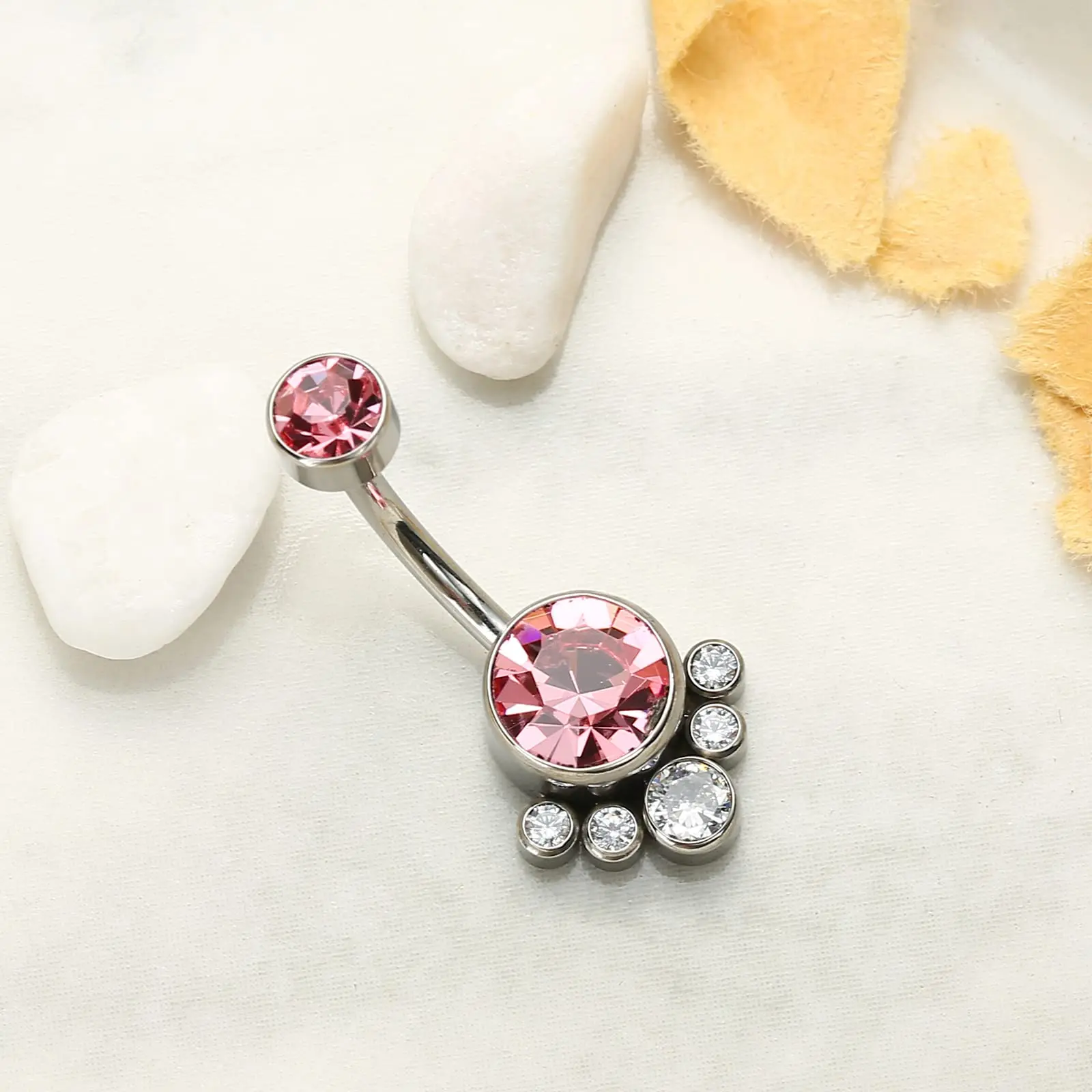 Женское Гипоаллергенное кольцо G23 с фианитом 14 г 10 мм