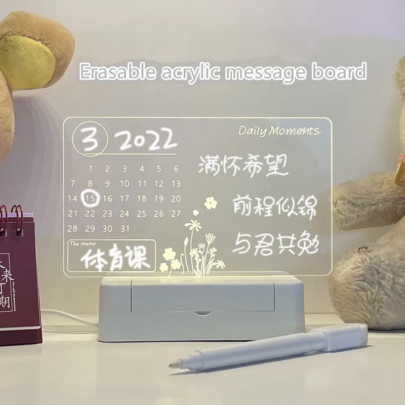 

Note Board Led Night Light USB Message Board Holiday Light With Pen Gift For Child nightlight Girlfriend gift Night Lamp