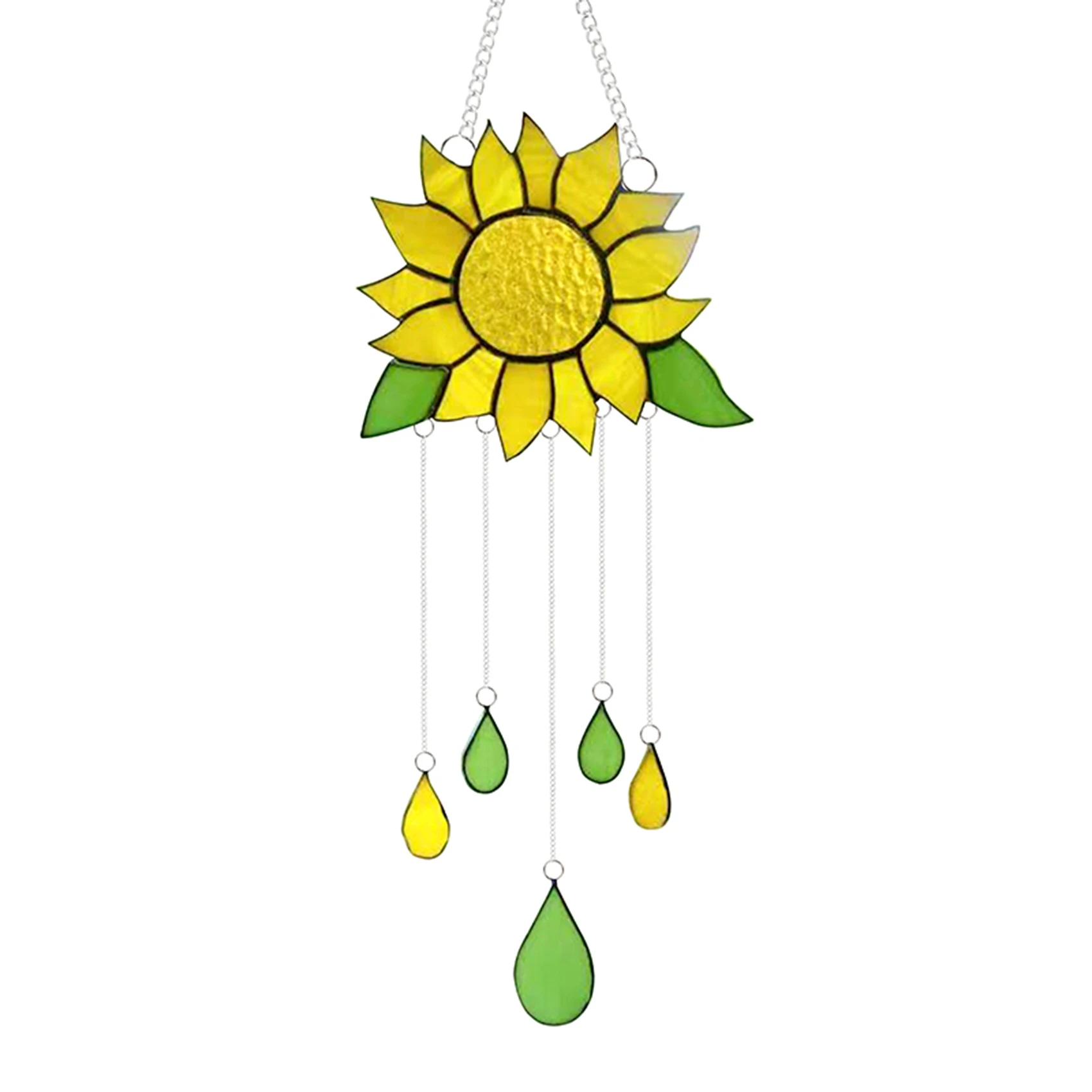 

Beautiful Sunflower Window Hanging Panel Decoration with Chain for Home Decor Wind Chimes Pendant Ornaments