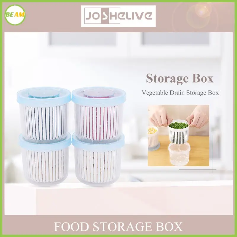

Прозрачная коробка для хранения с двойным сливом, домашний кухонный круглый органайзер для ингредиентов, устройство для сохранения еды, горячая распродажа