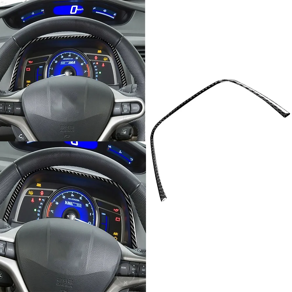 

Carbon Fiber Car Interior Dashboard Instrument Decoration Strip Cover Trim Sticker For Honda Civic 8th Gen 2006-2011 Accessories