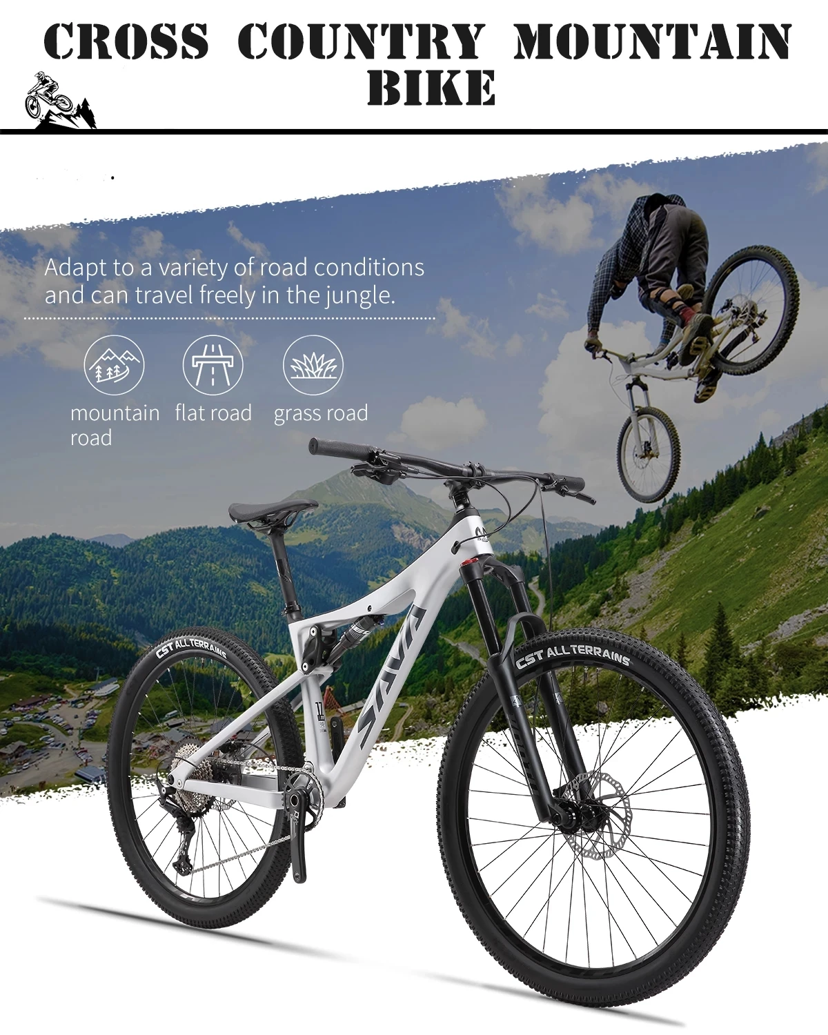 

SAVA Denon 6.0 full suspension carbon fiber mountain bike 12 Speed 27.5 inch dual shock bike xc/am/dh bike with m6100