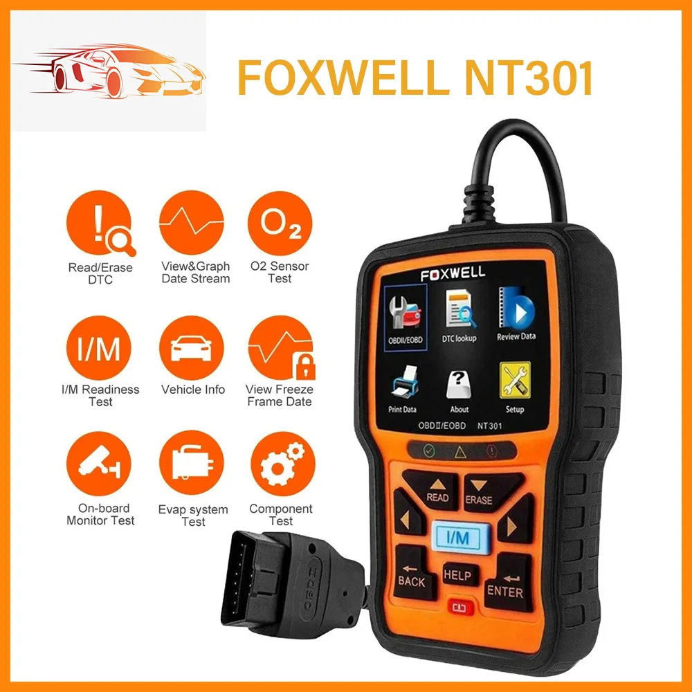 

Диагностический сканер FOXWELL NT301 OBD2, диагностический инструмент для автомобиля