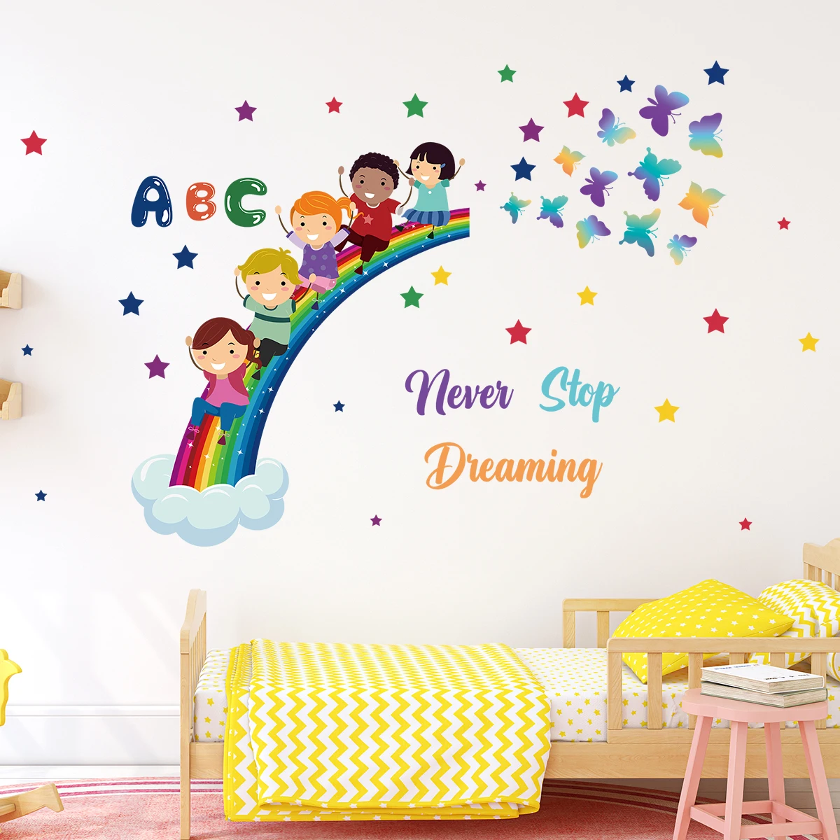 1 шт. красочные звезды радуги игры детские наклейки на стену с узором для детской