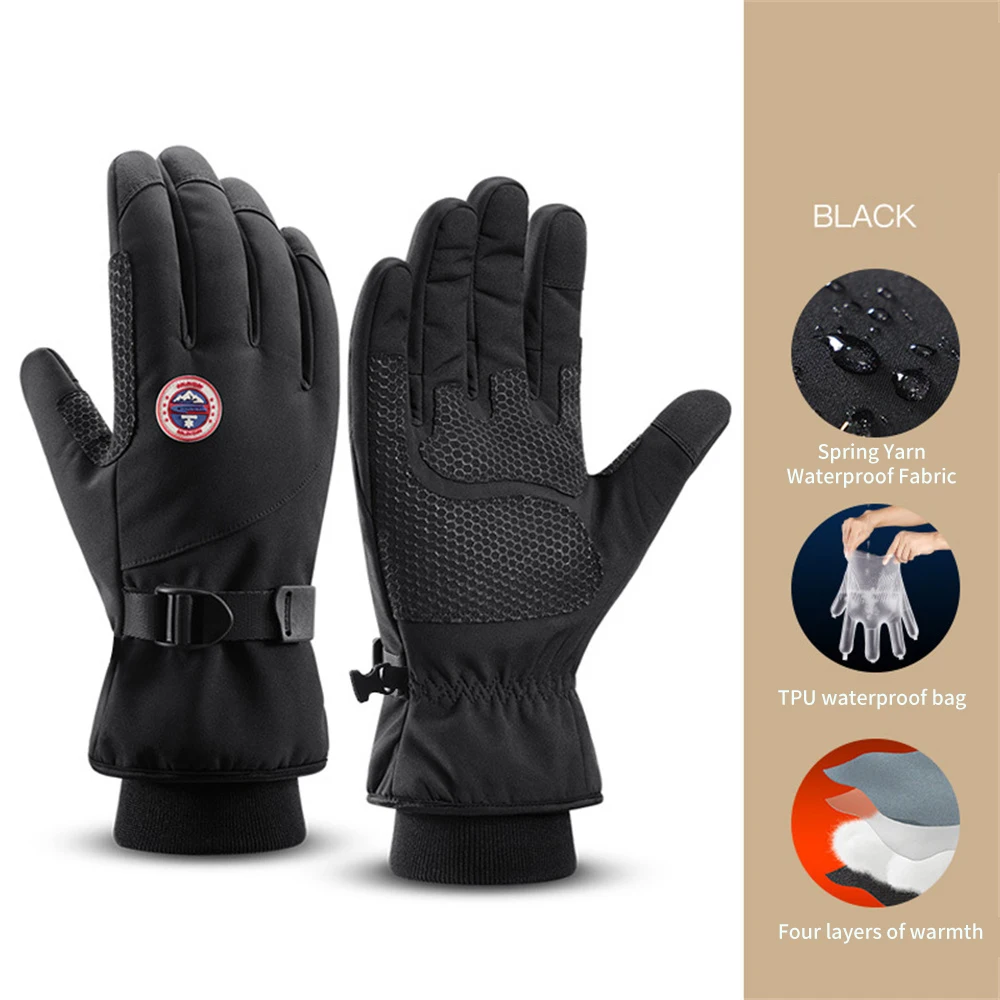 Купи Winter Glove Waterproof Windproof Sports Fishing Touchscreen Driving Motorcycle Ski Non-slip Warm Cycling Women Gloves New за 452 рублей в магазине AliExpress