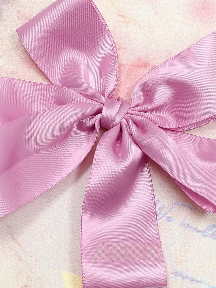  О официальном сайт Футболка с кошачьим узором и бантиками декоративная