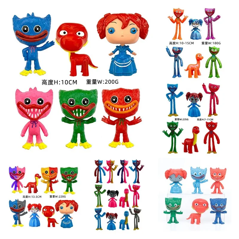 

6/8/12pcs 6-11cm Huggy Wuggy Game Action Figures Sausage Monster Poppy Playtime Bobby Model Decoration Toys Gifts for Boys