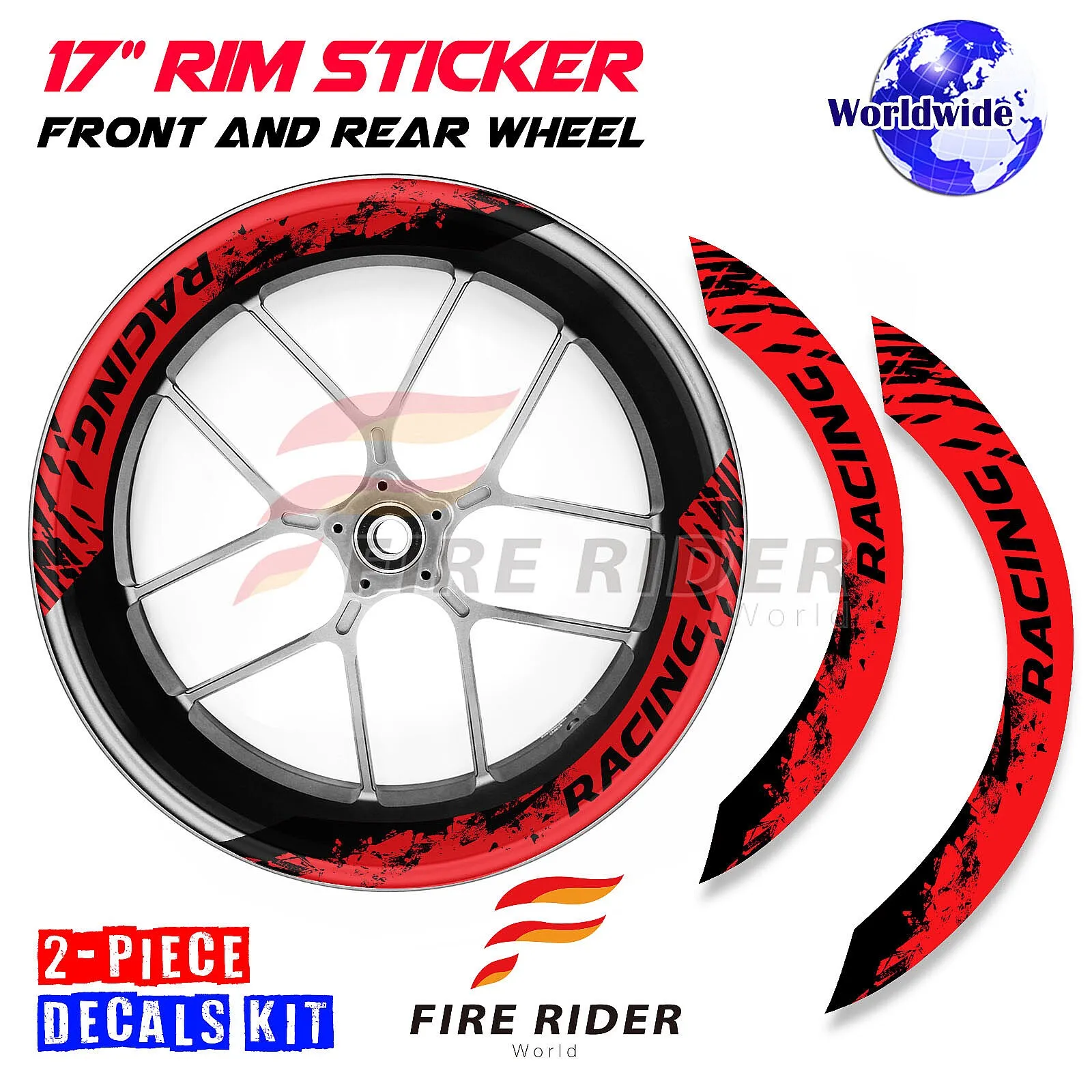 Фото Наклейки на колесные диски FRW ULTIMATE, 2 шт., 17 дюймов, S08B для CBR1000RR, CBR600RR, VTR1000 №1