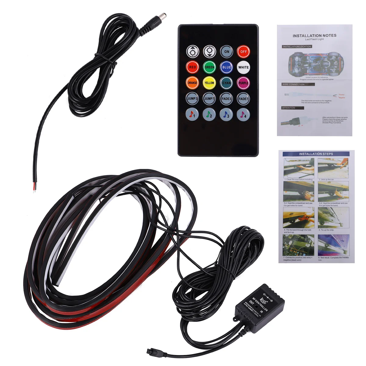 

Sound-controlled Chassis Lamp Automotive Light Bars RGB Light Under Chassis Chassis Lamp Music Light Bar Light Strips Car