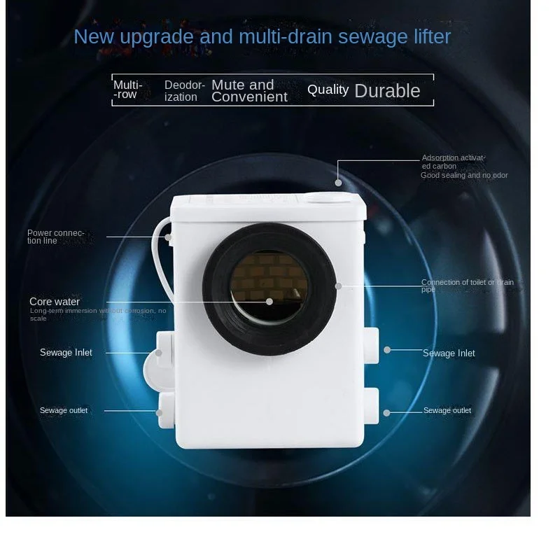 500 Вт бытовой полностью автоматический подъемник сточных вод дробление туалета