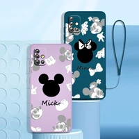mickey minnie art disney phone case for samsung a73 a71 a53 a51 a23 a21s a52 a32 a22 a13 a12 a50 a30 a20 a03s liquid rope