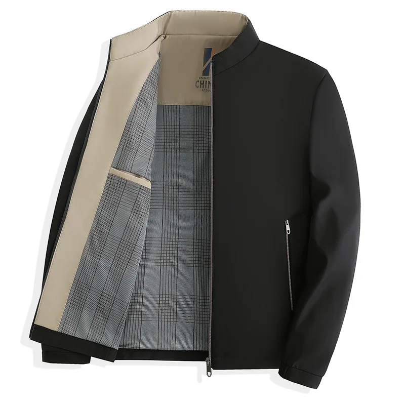 Новинка весна-осень 2024 модная трендовая однотонная куртка с воротником-стойкой