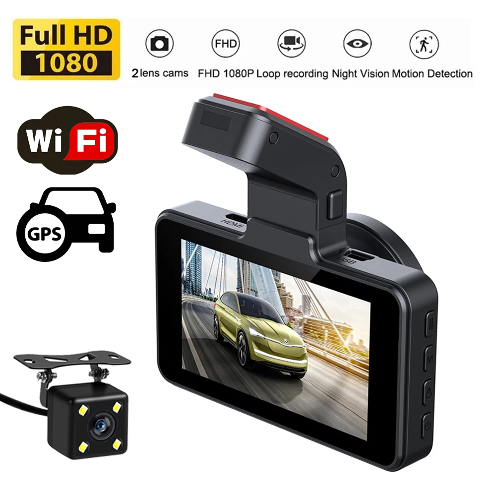 

Car DVR WiFi Full HD 1080P Dash Cam Rear View Vehicle Camera Video Recorder Night Vision Auto DVRs Dashcam GPS Car Accessories