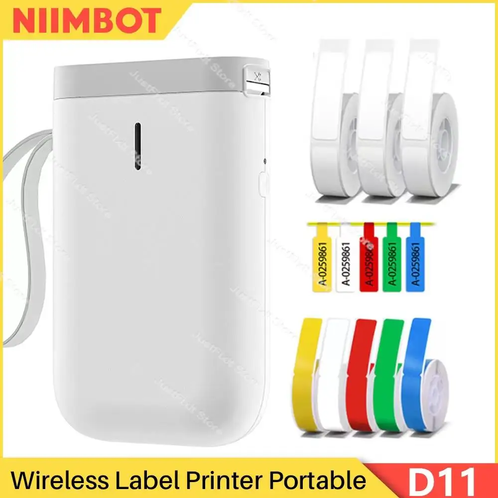 

Niimbot D11 беспроводные принтеры для этикеток, водостойкие термопечатные этикетки, клейкие ленты, наклейки, цветные этикеточные машины, принте...